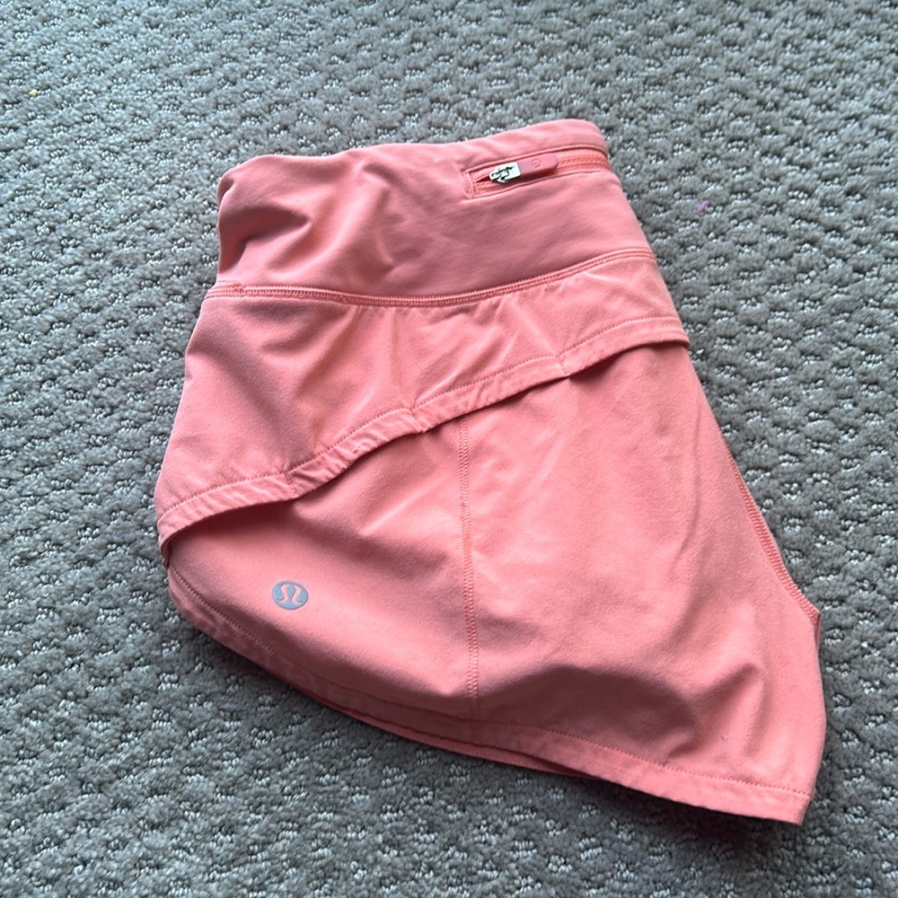 lululemon speed up shorts in “sunny coral” 🩷🩷